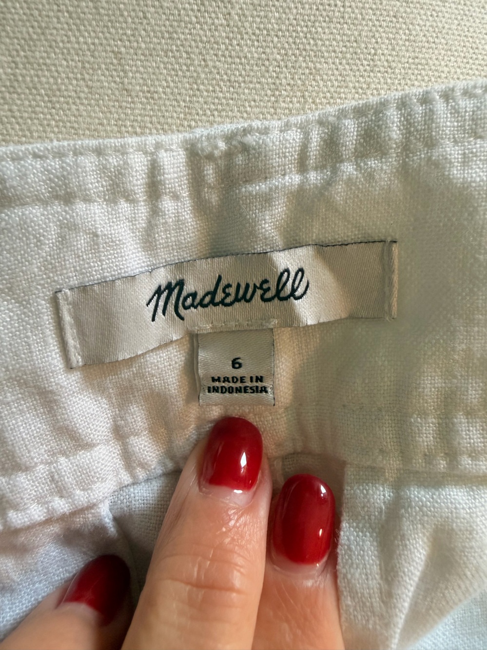 Madewell White High-Waist Linen-Blend Shorts - Picture 4 of 6